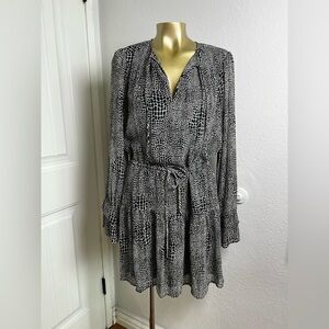 Paige Francie Crocodile Print Silk Dress In Antique White S